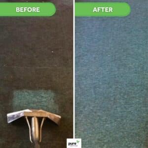 Before and After of a Carpet Clean completed by our team